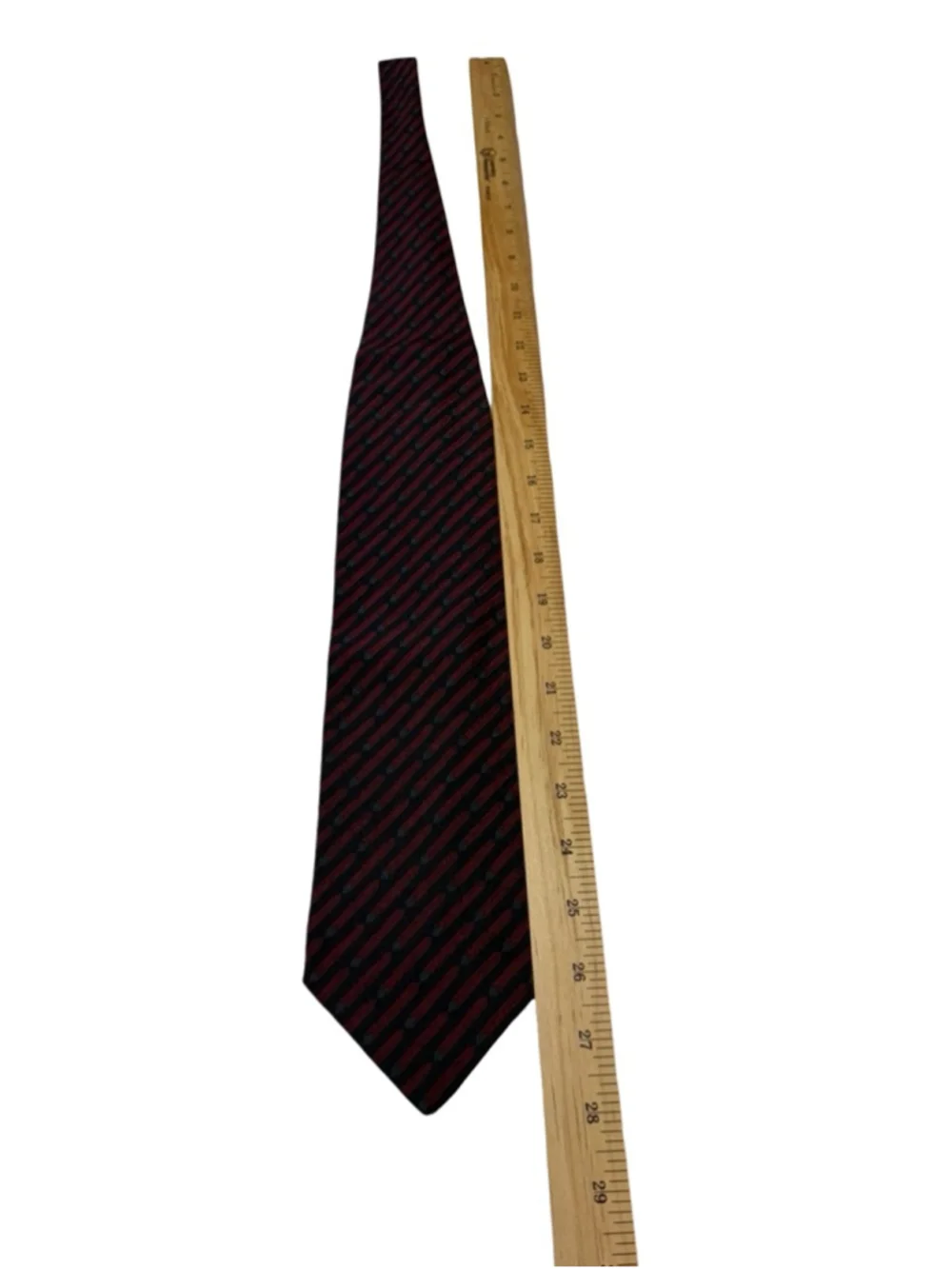 Giorgio Armani Silk Tie Red Black Geometric Stripe Luxury Italy